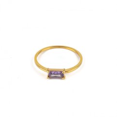 Tenký prsten s fialovým zirkonem