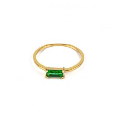 Tenký prsten se zeleným zirkonem